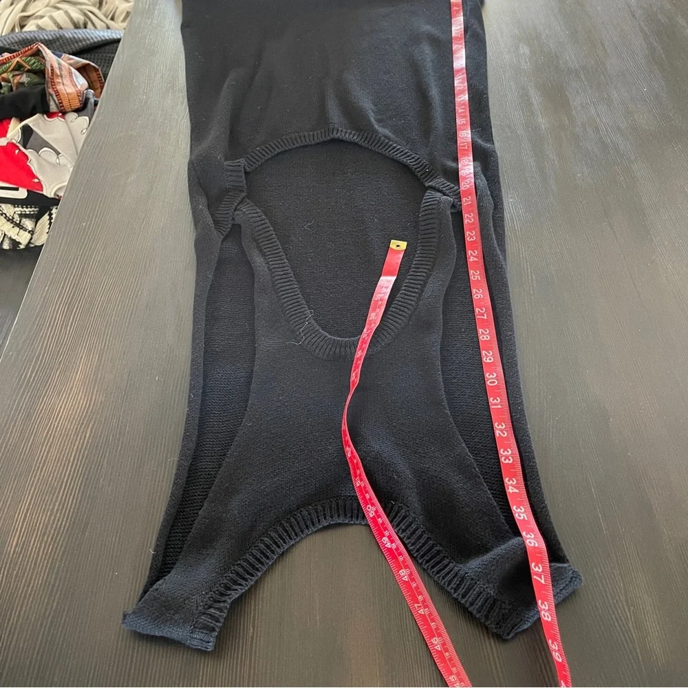 Sexy Open Back Black Knit Tank Dress M - Picture 6 of 8